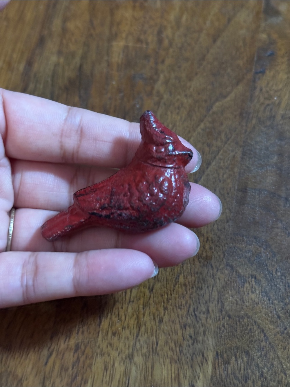 Cast Iron Cardinal Bird Figurine Paperweight #1